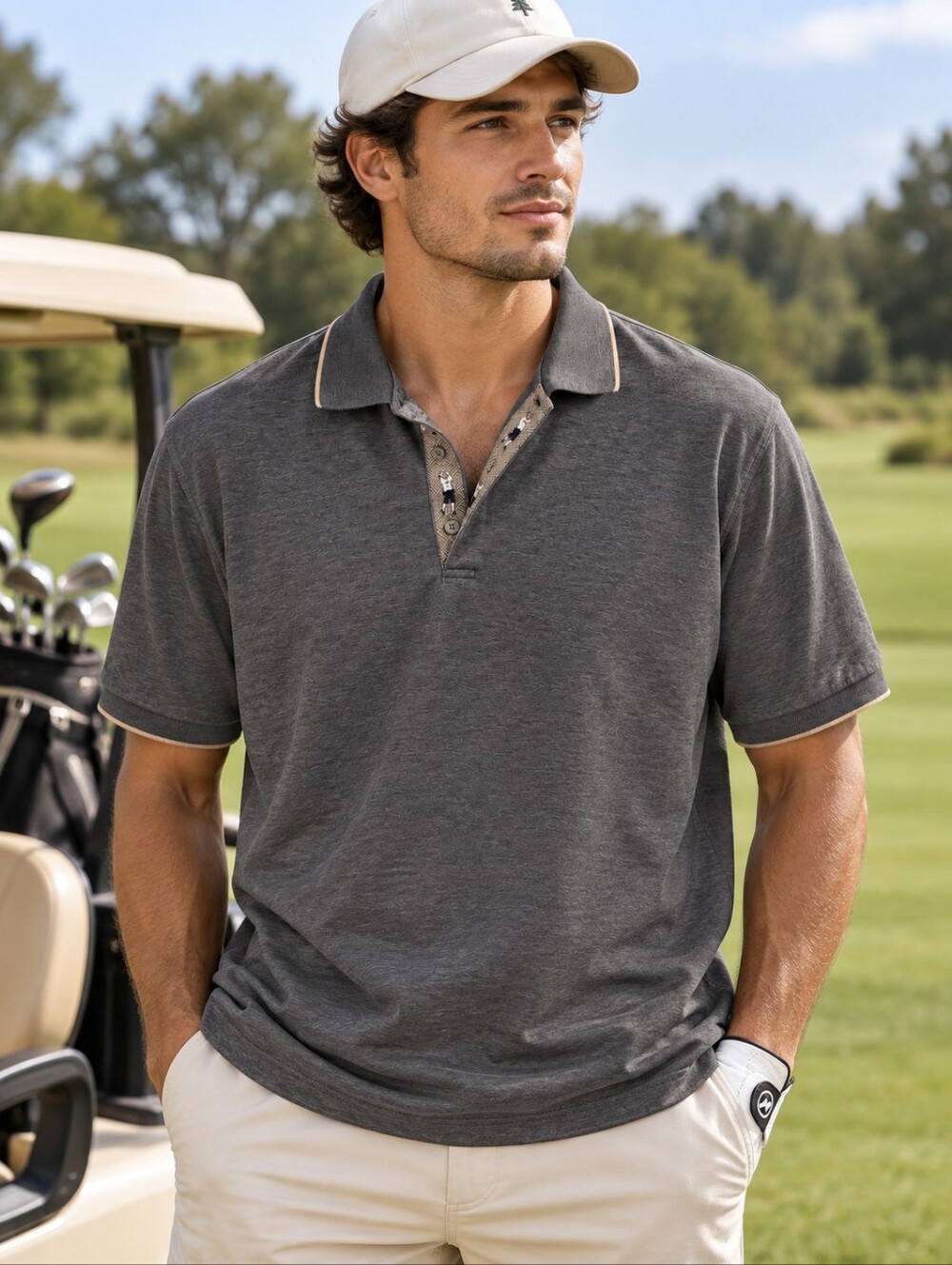 Bobby Jones Collection Men’s Gray Golf Polo Shirt Size M